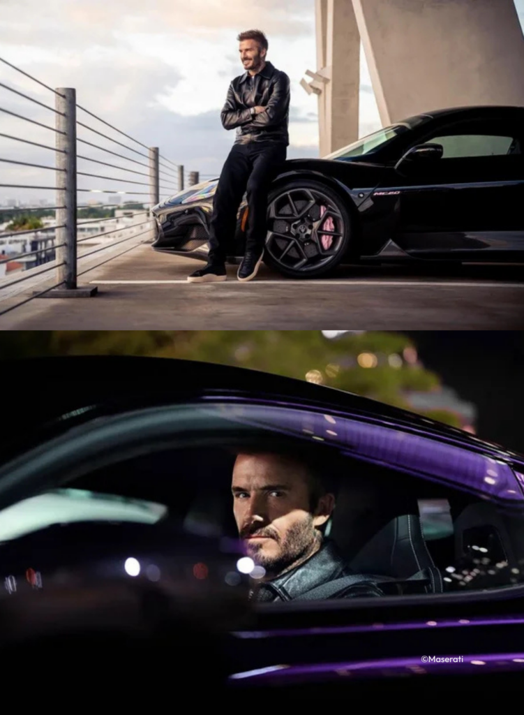 Exemple égérie automobile Maserati